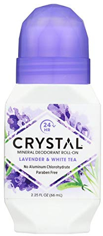 Crystal Mineral Deodorant Roll-On, Lavender & White Tea 2.25 oz (Pack of 2)