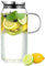 Ecooe Carafe en verre 1500 ml (pleine capacité) carafe en verre en verre borosilicaté carafe d'eau avec couvercle en acier inoxydable carafe en verre
