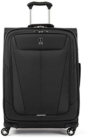 Travelpro Maxlite 5 Softside Expandable Luggage with 4 Spinner Wheels, Lightweight Suitcase, Men and Women, Black, Checked-Medium 25-Inch