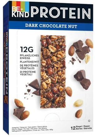 Be-Kind Barrita de proteínas de Crema de Cacahuete y chocolate negro, 12x40g