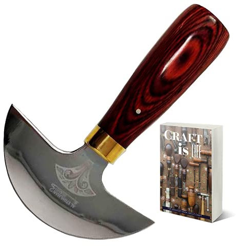Tandy Leather Al Stohlman Round Knife 35014-00 - Premium Round Cutting Edge for Leather Craft Supplies - Leather Working Kit Craft Knife & Leather Cutter - Tooling Leather Skiver Knife Set with E-Book