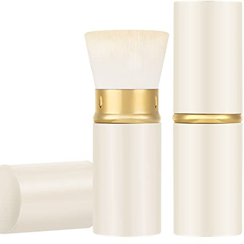 Falliny Make-up Pinsel, einziehbarer Kabuki-Make-up-Pinsel, tragbarer flüssiger Foundation-Pinsel mit Abdeckung, perfekt zum Mischen von Flüssigkeit, Creme oder makellosen Puderkosmetik
