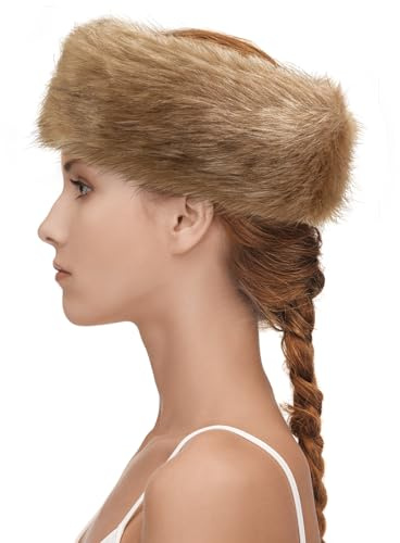 WLLHYF Cappello da sci invernale da donna con paraorecchie e fascia in pelliccia sintetica