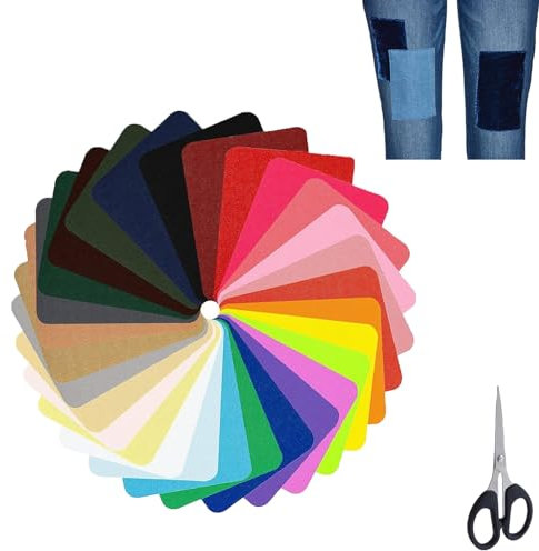 29 Stück Flicken Zum Aufbügeln, Hochwertige Qualität Jean-Flicken, Jeans Flicken Zum Aufbügeln, Knieflicken, Bügel Patches, Bügelflicken Jeans, Kinder Erwachsene Kleidung Denimreparatur Design