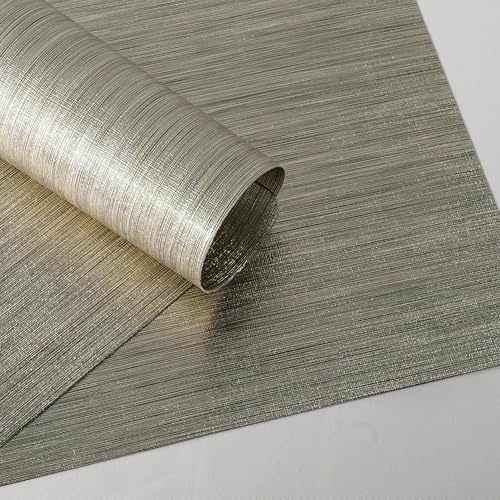 4er Set Platzsets 30x45cm Platzdeckchen rutschfest Abwaschbar Hitzebeständig Tischmatten Eva Abgrifffeste Hitzebeständig Tischsets, Platz-Matten für Küche Speisetisch, Golden