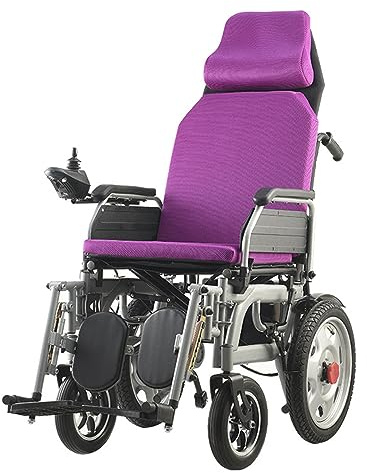 Faltbarer Elektrorollstuhl für Erwachsene Ultraleichter Liegestuhl All-Terrain Vierradstuhl für Senioren und Behinderte Schwarz 20A
