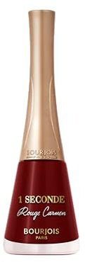 BOURJOIS Nagellack für 1 Sekunde Abend von Paris, 60 Karmenrot, Nagellack, 60 Sekunden Trocknung, glänzendes Finish, Perlmutt, Metallic oder Matt, bis zu 3 Tage Haltbarkeit