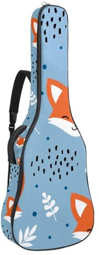 Eslifey Tasche für Akustikgitarre, Schwarz / Weiß gestreift, verstellbarer Schultergurt, Gitarrenkoffer, Gigbag 101,6 cm, 104,4 cm, 106,7, Mehrfarbig 4, 42.9x16.9x4.7 in, Taschen-Organizer