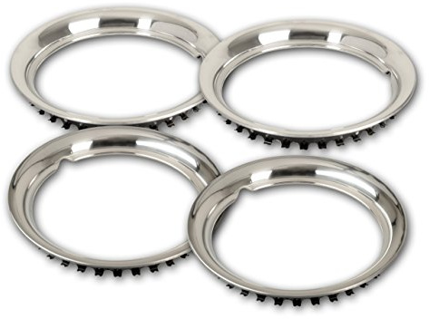 Hansen Styling Parts Felgenring (4 Stück) 14 Zoll aus Edelstahl – Tiefe 40mm – Befestigungskranz aus Federstahl - universell passend für PKW, Oldtimer, Youngtimer Stahlfelgen, etc..