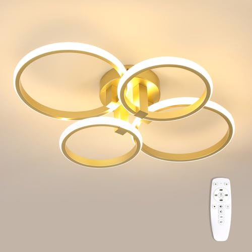 DELIPOP LED Deckenleuchte Dimmbar, 56W 6300LM Deckenlampe Rund Modern | Schlafzimmerlampe mit Fernbedienung 3000K-6500K für Wohnzimmer, Schlafzimmer, Esszimmer