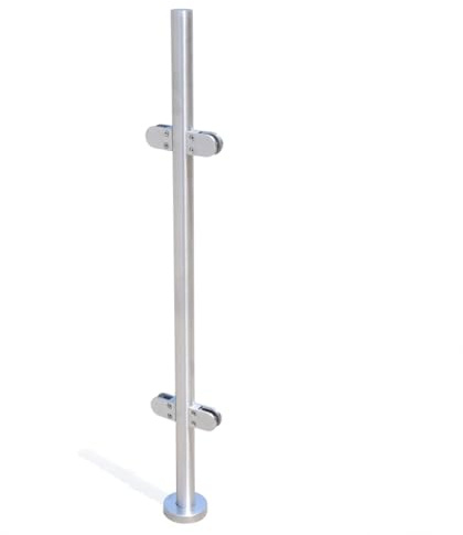 Charocean 316 Stainless Steel Glass Balustrade Posts Balustrade Glass Balustrade Kit for 10-12mm Glass, 110cm Stainless Steel Balustrade Post for Garden, Pool and Balcony (Mid Post)