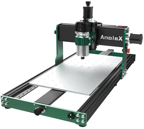 AnoleX CNC Router Machine 3060-Evo Max, All-Metal XYZ Axis Dual Steel Linear Guides with 800W Trimmer Router, ideal for Cutting Aluminum, Brass, Stainless steel, Wood, Acrylic, MDF, Plastics