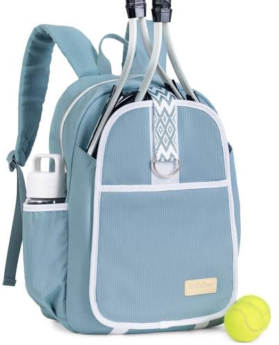 VELADAY Tennis Bag for Women Girl, Stylish Quilted Tennis Pickleball Racket Backpack Wet Pocket, Women Weekend Bag for Travel
