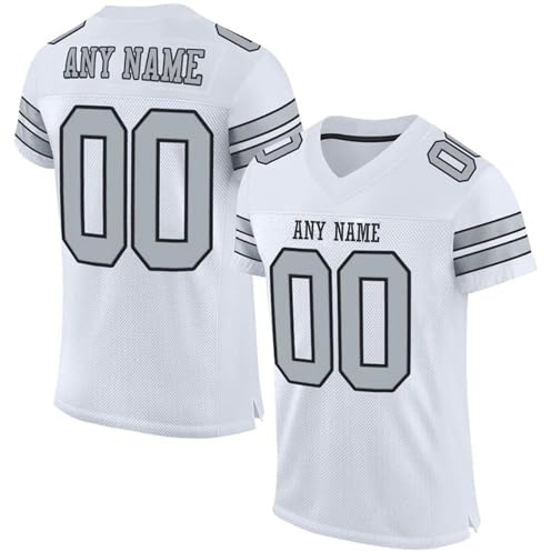 Camiseta Deportiva para Hombre, Camiseta de Fútbol Personalizada con Número de Nombre, Tallas S-7XL blanco