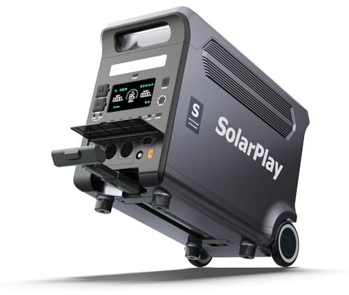 SolarPlay Q3600 Estación de Energía Portátil, Generador Solar Incluir Salida CA 3600W (Pico 5500W), Batería LiFePO4 3840Wh, Respaldo para Hogar, Acampadas y Autocaravanas