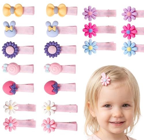 ARYIMYDP 20 pezzi Mollette Capelli Neonata,Fermagli Neonata per Capelli Mini Non Danneggiano e Non Cadono Facilmente