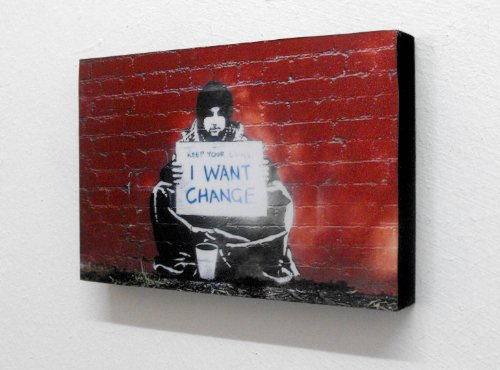 Totally Graphics Banksy Keep Your Coins I Want Change 6 X 4 Block Mounted Print (postcard size)