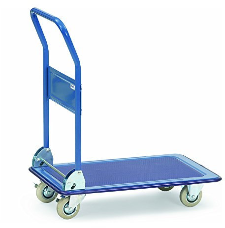 Fetra Ganzstahlwagen, Tragkraft 150 kg, blau, Ladefläche 740 x 480 mm