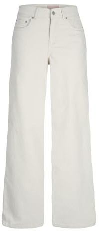 JACK & JONES Jxgelly Wide Cord Hw Pant Sn dam manchesterbyxor, Benvit, 29W / 30L