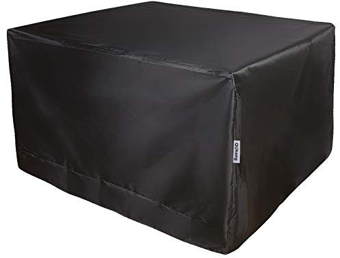 QEUhang Copertura per Mobili da Giardino, Copertura Tavolo Esterno Impermeabile, 210D Oxford Antivento Anti-UV Antipolvere Anti-neve (126x126x74cm)