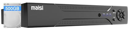 maisi 3K Lite 8 Channel DVR Recorder with 500GB Hard Drive Storage for CCTV Camera System, Support AHD/CVI/TVI/IP/CVBS(Analog) Cameras, Motion Detection, Remote Viewing on PC & Phone, USB Backup