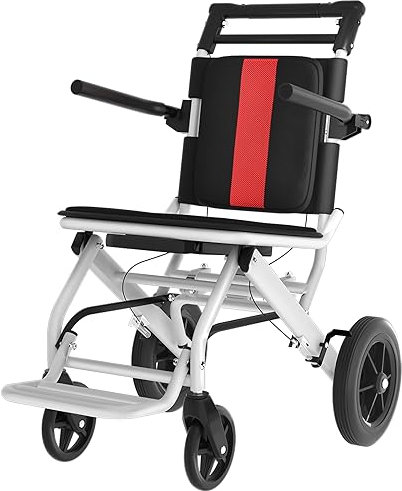 GHBXJX Ultraleicht Rollstuhl Leicht Faltbar Reiserollstuhl, Rollstühle mit Trolleybar, Transportrollstühle für Erwachsene, Trommelbremse, Aluminium, 11 kg