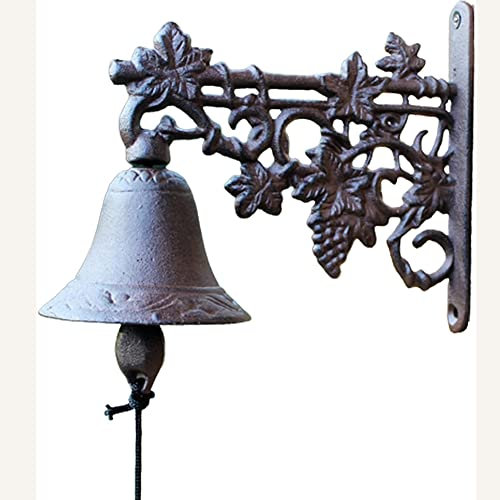MOMCO Vintage-Türklingel, manuelle Türklingel, als Eingangstürklingel, Traubenrahmen-Dekoration, Wandmontage, antike Deko-Glocke, Wandkunst-Dekoration, Außendekoration