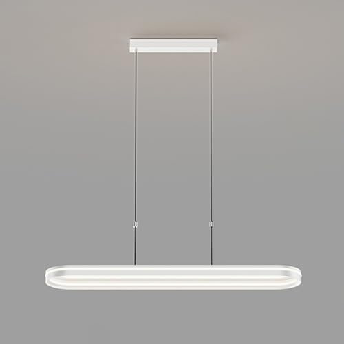 YFMYY Dimmbare LED-Pendelleuchte, moderner linearer Acryl-Kronleuchter, Hängeleuchte mit umlaufender Form und Fernbedienung für Kücheninsel, Esszimmer, Billardtisch
