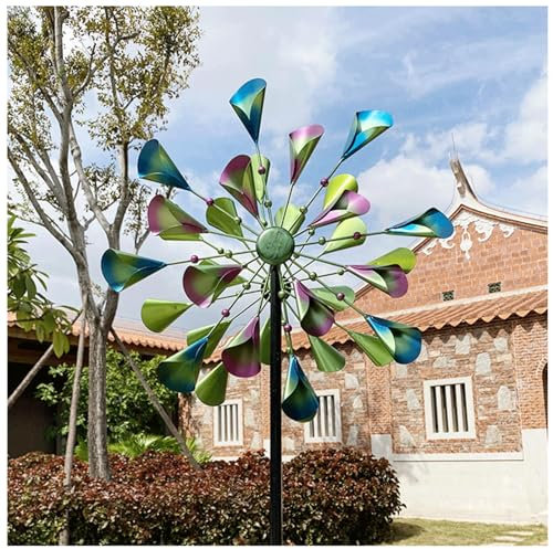Windräder Garten Wetterfest, 200×52cm,Doppelwindrad,Kugellager Windrad Balkon Einzigartige und Magische Windräder für Den Garten für Outdoor Wind Catcher Yard Patio