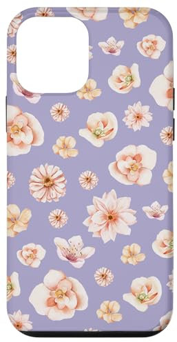 Custodia per iPhone 12 mini Motivo floreale acquerello su viola lilla