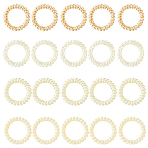 Youery Spiral Haargummis, 20 Stück Telefonkabel Haargummi, Elastische Haargummi, Elastisch Zopfgummi, Haargummi Damen, Haarband Telefonkabel für Mädchen und Damen