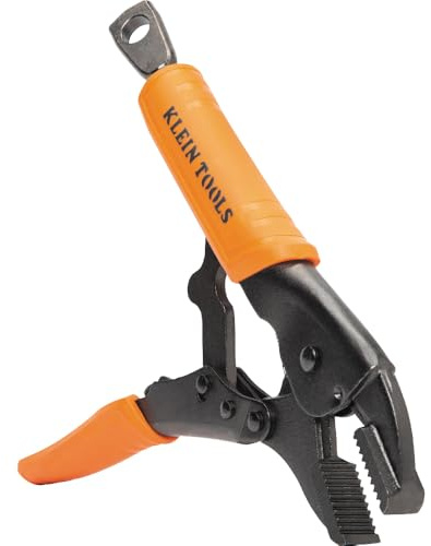 Klein Tools 38642 Locking Pliers with Straight Jaw, Quick Release Handles, Hardened Teeth, Intuitive Thumb Knob, for Universal Use, 10-Inch