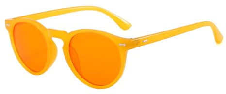 LJCZKA Blåljusfilter, glasögon, män, för att sova, kvinnor, datorglasögon utan styrka, orange, glas, anti-trötthet för PC, TV och mobiltelefon, apelsin, 48-16-138