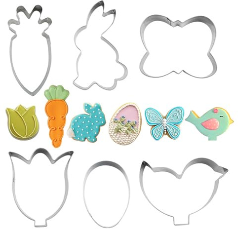 Piccoli Stampini per Biscotti, Stampo Antiaderente a Forma di Personaggi, 6 Formine per Biscotti Pasquali in Acciaio Inossidabile, per Casa Cucina DIY Dolci Cioccolato Caramelle Festa