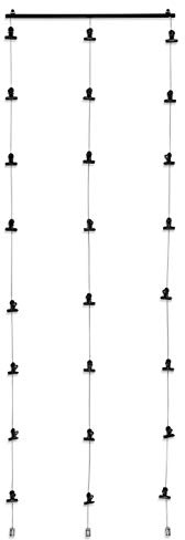 You Have Space Hanging Picture Display Photo Holder with Strings and 24 Magnetic Clips Metal Black