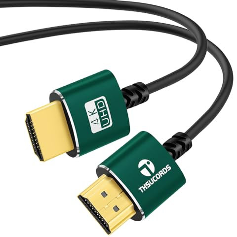 Thsucords Cavo HDMI Sottile 5M, Ultra Morbido HDMI a HDMI, Cavi HDMI Estremamente Flessibile Supporta ad alta velocità 4K@60Hz 18Gbps 2160p 1080p