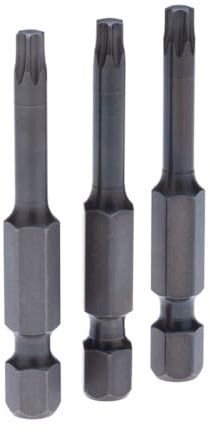 T30 Punta torx extendido, Destornillador en Forma de Estrella 30mmx50mm, Controlador Torx Hecho de Acero Forjado, Punta de Torsión y Vástago hexagonal para Destornillador Inalambrico (3pcs)