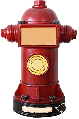 Zerodis Feuerhydranten-Spardose, Kunstharz, Retro-Sparschwein, Feuerhydranten-Geldmünzen-Box, Feuerlöscher-Sparschwein, Spardose für Zuhause (Rot)