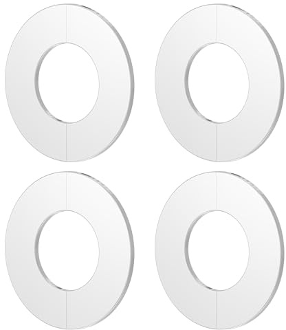 FOCMKEAS 4 Stück Wand-Spaltflansch, passend für 40 mm Rohr, silberfarben