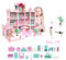 Balakaka Maison de Poupée 11 Chambres et 3 Terrasses & 2 Bandes Lumineuses Colorées & 4 Poupées, Maison de Rêve pour Poupées avec Lumière pour Filles, DIY Cadeau pour Enfants de 3+