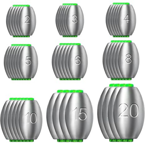 LAMEK 50 Stück Angelblei Set Angelgewichte Bleie Abnehmbare Fishing Blei 2-20g Dropshot Laufblei mit Stöpsel Grundblei Angelzubehör für Outdoor Stippfischen Grundangeln Fliegenfischen Hochseeangeln