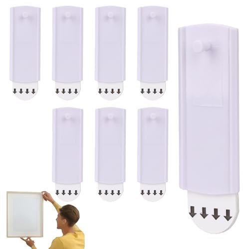 8 ganchos para cuadros autoadhesivos, clavos adhesivos, sin agujeros, ganchos para cuadros sin daños, resistente gel adhesivo de pared para pósteres, fotos y decoraciones