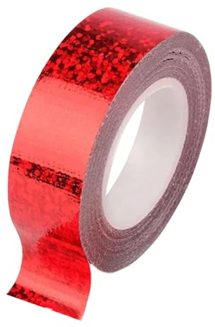 DimyFew Cinta para Aro de Gimnasia Rítmica Decorativa Adhesiva Purpurina Profesional Resistente Protección para Equipos y Proyectos Infantiles Adecuada para, Rojo