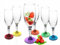 Lot de 6 flûtes à champagne avec pied coloré - 200 ml - Pour prosecco