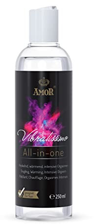 Vibratissimo Play Gel All-in-one 250 ml I Warming, Tingling & Climax Enhancing Lubricant I Water-Based lubricants I Lubricant Gel for Toys & Latex Condoms I Water Based Lubrication