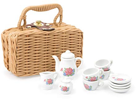 small foot Porzellan-Kaffeeservice im Koffer, 12 TLG. Set, perfekt geeignet für kleine Puppen, ab 3 Jahren, 11274