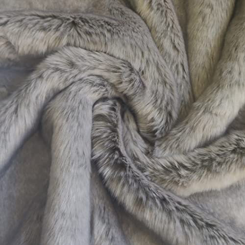 Super luxuriöser Kunstfellstoff, Plüsch, Silberfrost, 1/2 m, 150 cm x 50 cm