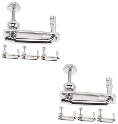 MILISTEN 8 Stk Werkzeug Zum Stimmen Von Geigen Stimmgerät Für Violine Geigenstimmer Aus Metall Violine 3/4 Schwarze Geige Bratschen-schulterstütze Feinstimmer Viola Legierung W3 Einfach