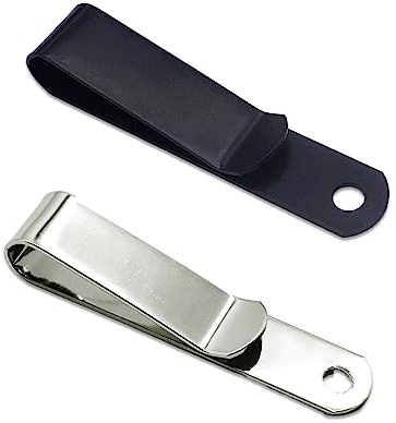 Bluemoona Gürtelclip für Lederhandwerk, Federholster, Hakenschnallen, Metall, 52 mm x 11 mm, Schwarz