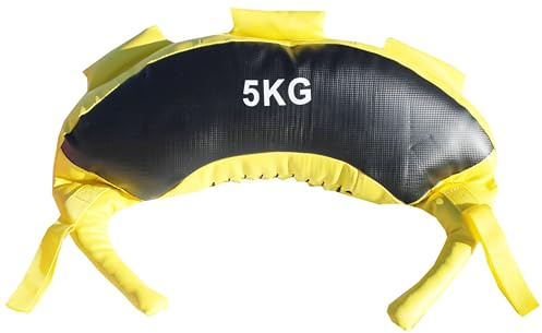 lisaro Power Bag | Sandbag – 5kg, 8kg, 12kg, 17kg und 22kg – 5 Griffe, aus Kunstleder, Schwarz – Sandsack für Krafttraining, Fitness und Functional Training